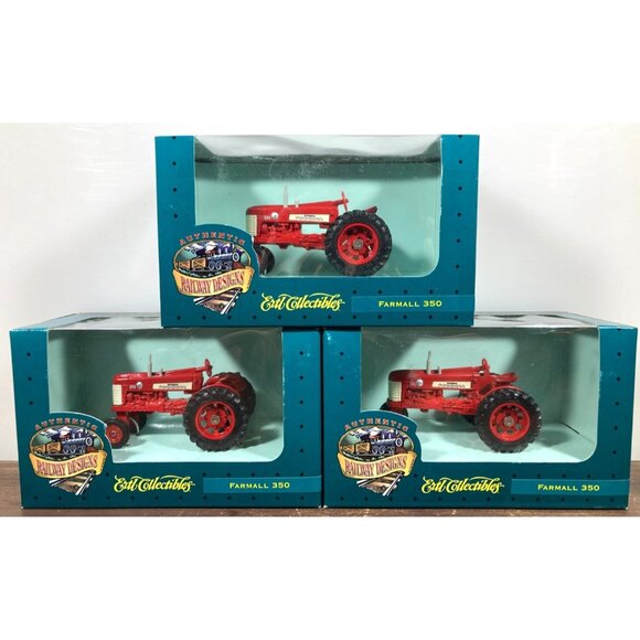 Ertl IH Farmall McCormick 350 Tractor Diecast 1/43 Lot of 3 NIB Railway Designs - Picture 1 of 9